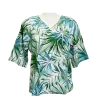 Top en Viscose "Jungle Tropicale" - Vert et Blanc - S au XXL