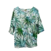 Top en Viscose "Jungle Tropicale" - Vert et Blanc - S au XXL