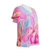 Top Viscose Aquarelle Florale Col V Rose & Bleu