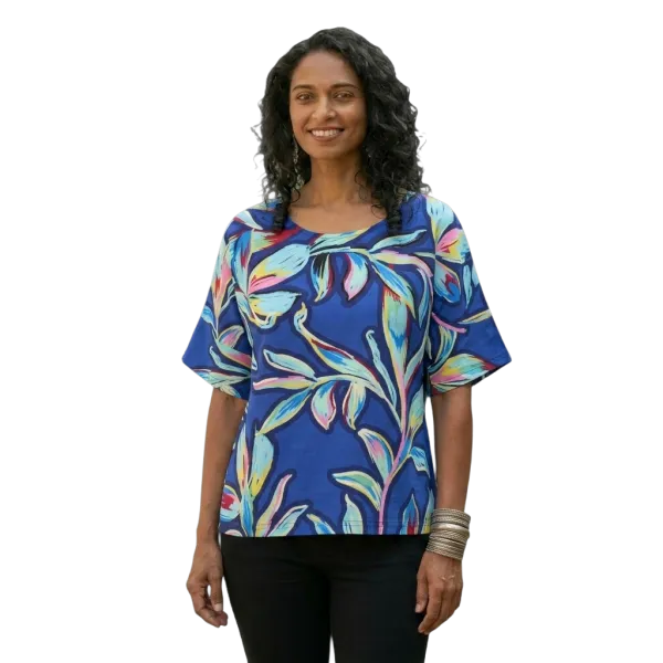 Top en Viscose "Jardin des Sens" - Motif Floral - S au XL
