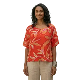 Top en Viscose "Jardin des Sens" - Motif Floral - S au XL