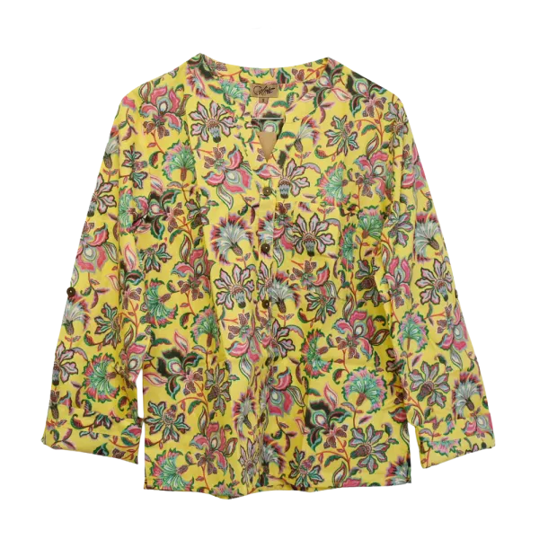 Chemisier Artisanal en Coton Indien "Jardin des Merveilles" - Bloc Imprimé