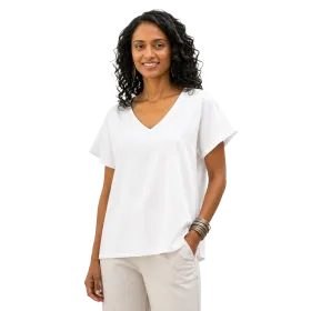 Top Uni Stonewashed - Blanc et Aqua - S au XXL
