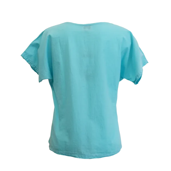 Top Uni Stonewashed - Blanc et Aqua - S au XXL