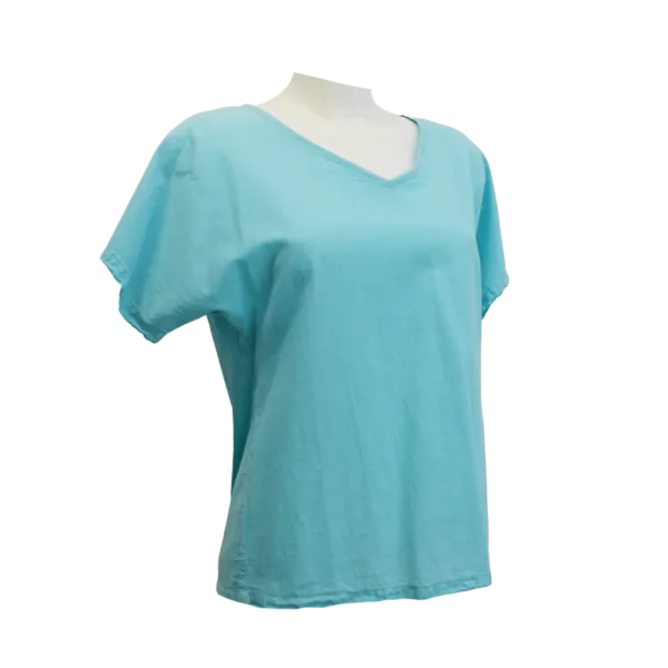 Top Uni Stonewashed - Blanc et Aqua - S au XXL