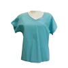 Top Uni Stonewashed - Blanc et Aqua - S au XXL