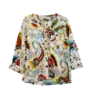 Chemisier Artisanal en Coton "Cachemire Bohème" - Blanc Multicolore - S à XXL