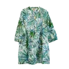 Robe Tunique en Voile de Coton "Jungle Émeraude" - Vert Multi-tons