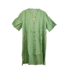 Robe Tunique en Viscose "Douceur d'Olive" - Plis Poitrine