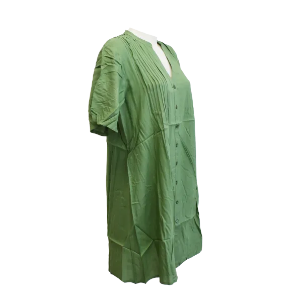 Robe Tunique en Viscose "Douceur d'Olive" - Plis Poitrine