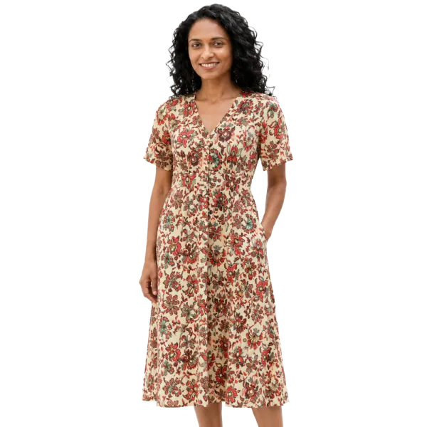 Robe Midi Viscose "Fleurs d'Orient"