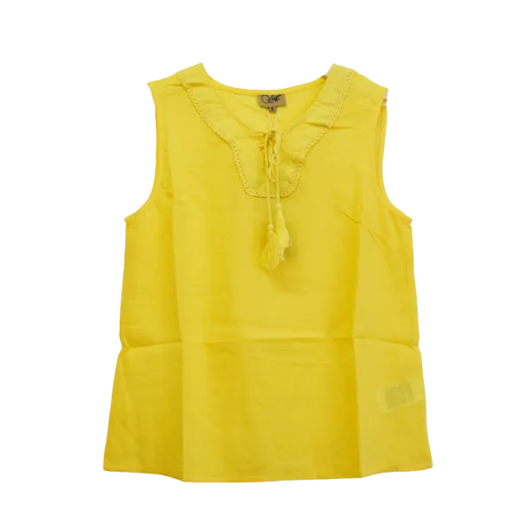 Top en Voile de Coton "Éclat Bohème" - Macramé et Pompons -