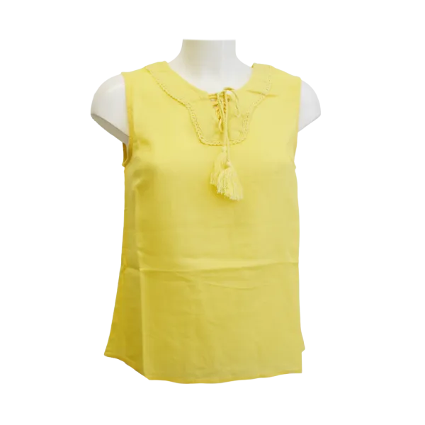 Top en Voile de Coton "Éclat Bohème" - Macramé et Pompons -