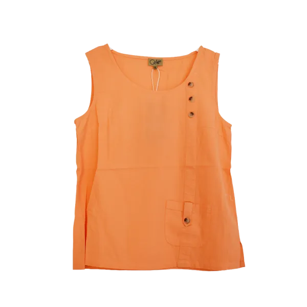 Top Débardeur Lin & Viscose "Douceur d'Été" - Boutons Coco -