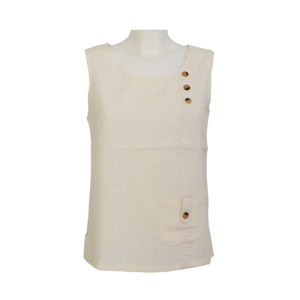 Top Débardeur Lin & Viscose "Douceur d'Été" - Boutons Coco -