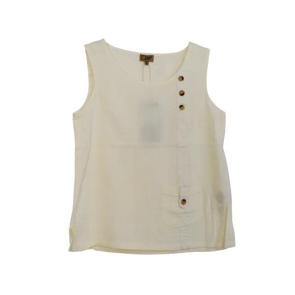 Top Débardeur Lin & Viscose "Douceur d'Été" - Boutons Coco -