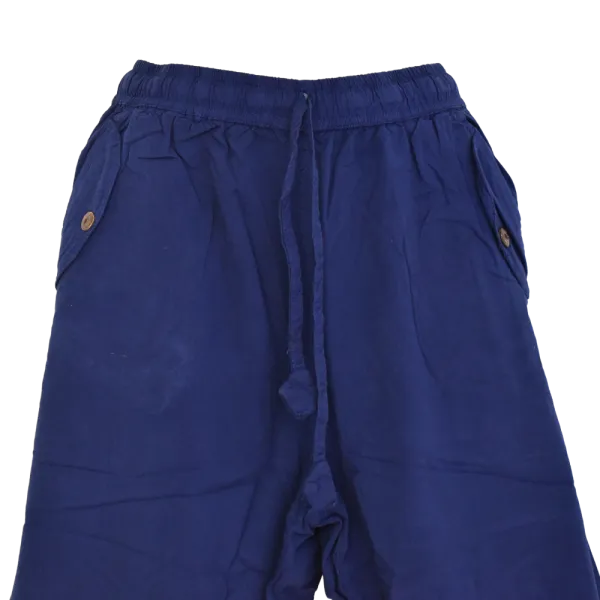 Pantalon en Coton Artisanal du Népal "L'Évasion" - Écru & Bleu Marine-
