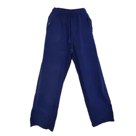 Pantalon en Coton Artisanal du Népal "L'Évasion" - Écru & Bleu Marine-