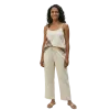 Pantalon en Coton Artisanal du Népal "L'Évasion" - Écru & Bleu Marine-