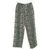 Pantalon en Coton Imprimé Graphique "Mosaïque Urbaine" - Vert et Bleu -
