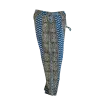 Pantalon en Coton Imprimé Graphique "Mosaïque Urbaine" - Vert et Bleu -