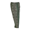 Pantalon en Coton Imprimé Graphique "Mosaïque Urbaine" - Vert et Bleu -