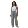 Pantalon en Coton Imprimé Graphique "Mosaïque Urbaine" - Vert et Bleu -