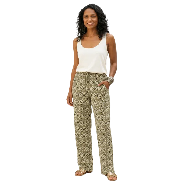 Pantalon en Coton Imprimé Graphique "Mosaïque Mandalas"