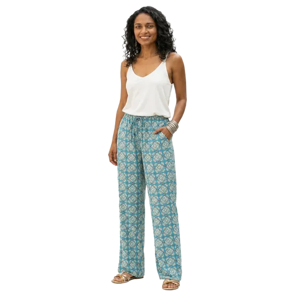 Pantalon en Coton Imprimé Graphique "Mosaïque Mandalas"