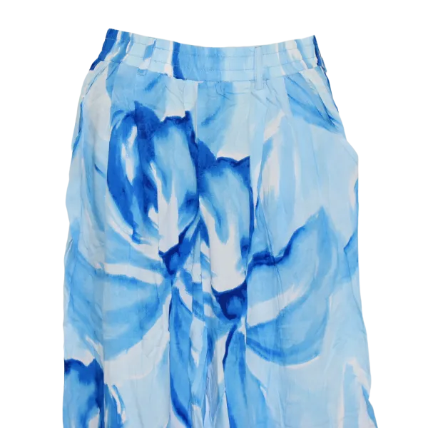 Pantalon Large en Viscose "Aquarelle Bleue" - Imprimé Floral