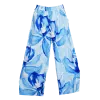 Pantalon Large en Viscose "Aquarelle Bleue" - Imprimé Floral