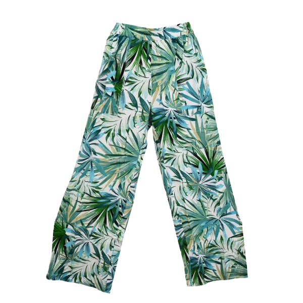 Pantalon Large en Viscose "Oasis Émeraude" - Imprimé Floral -