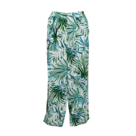 Pantalon Large en Viscose "Oasis Émeraude" - Imprimé Floral -