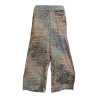 Pantalon Court Large en Soie Synthétique "Palais de Nacre" - Imprimé Cachemire -
