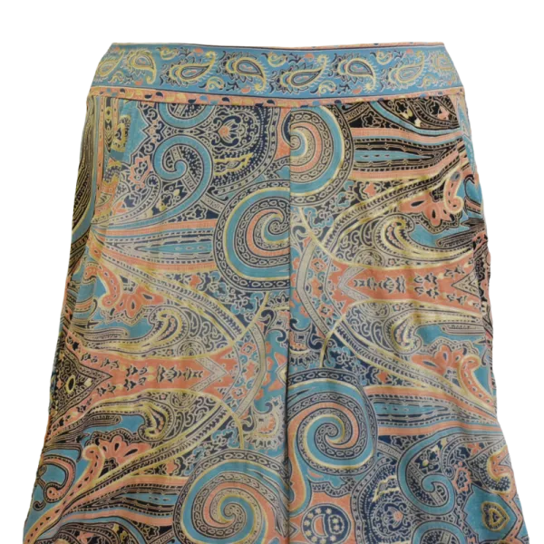 Pantalon Court Large en Soie Synthétique "Palais de Nacre" - Imprimé Cachemire -