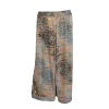 Pantalon Court Large en Soie Synthétique "Palais de Nacre" - Imprimé Cachemire -