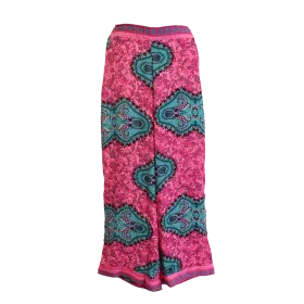 Pantalon Court Large en Soie Synthétique "Palais de Bohème"