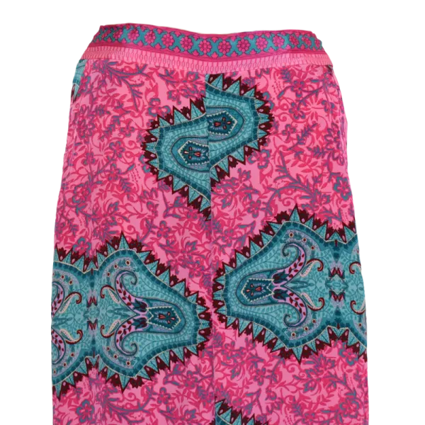 Pantalon Court Large en Soie Synthétique "Palais de Bohème"