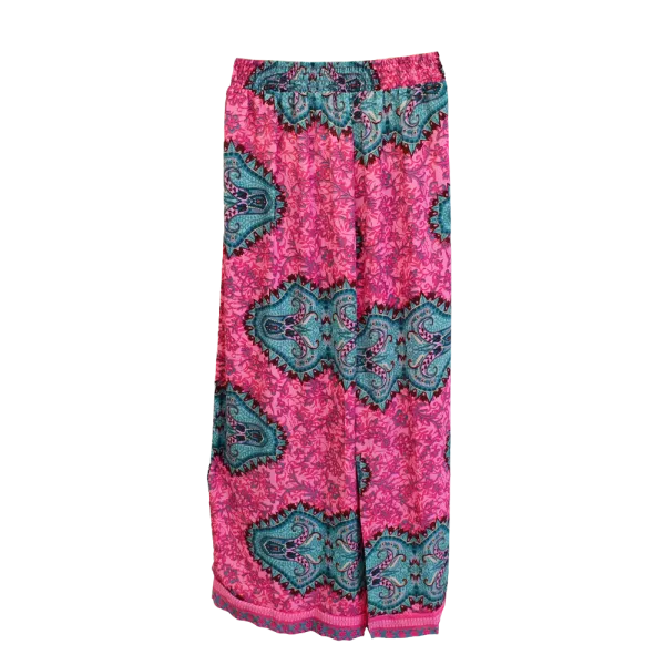Pantalon Court Large en Soie Synthétique "Palais de Bohème"