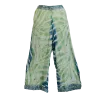 Pantalon Court Large en Soie Synthétique "Palais d'Émeraude" - Vert et Or