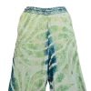 Pantalon Court Large en Soie Synthétique "Palais d'Émeraude" - Vert et Or