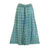 Pantalon Large en Coton "Odyssée Turquoise" - Imprimé Graphique & Ethnique -