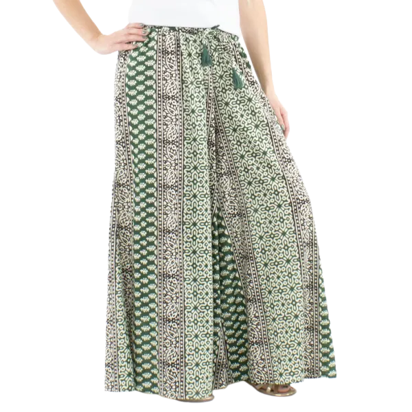 Pantalon Large en Coton "Odyssée Graphique" - Esprit Ethnique -
