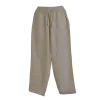 Pantalon Coupe Mixte Coton & Viscose "Brise d'Écru" - Effet Tramé Deux Fils -