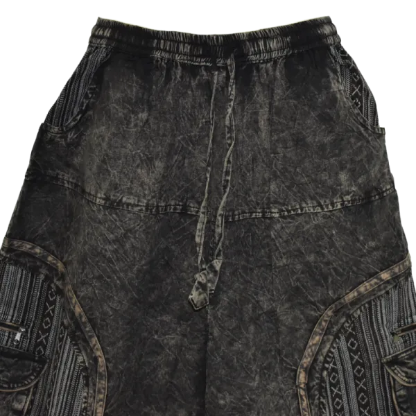 Sarouel Bohème Tie-Dye "Shivna" Noir - Coton Artisanal du Népal