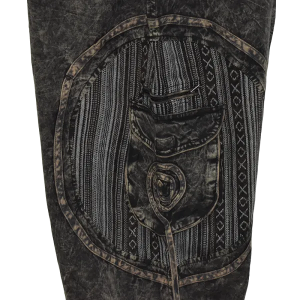Sarouel Bohème Tie-Dye "Shivna" Noir - Coton Artisanal du Népal