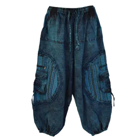 Sarouel Bohème Tie-Dye « Shivna » Bleu Pétrole - Coton Artisanal du Népal -