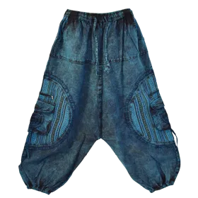Sarouel Bohème Tie-Dye « Shivna » Bleu Pétrole - Coton Artisanal du Népal -