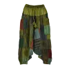 Sarouel Gufa Patch Délavé Vert - Coton Léger Artisanal -