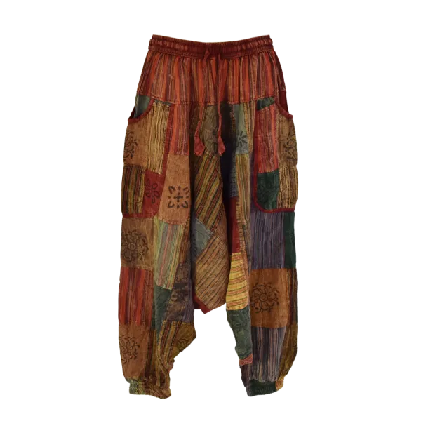Sarouel Gufa Patch Délavé Multicolore - Coton Léger Artisanal